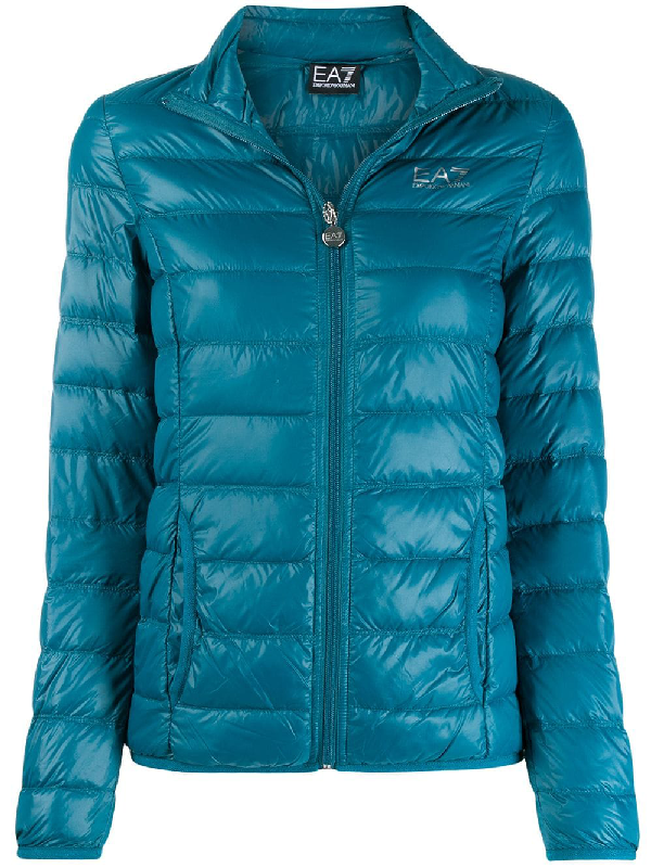 ea7 emporio armani quilted jacket blue