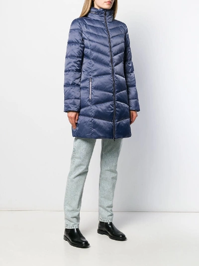 Shop Ea7 Down Jacket In Blue