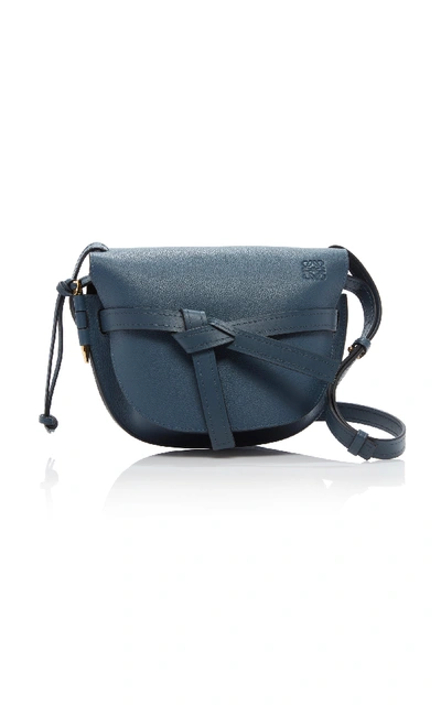 Shop Loewe Gate Small Leather Shoulder Bag In Blue