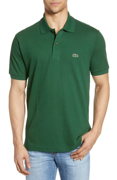 Shop Lacoste L1212 Regular Fit Pique Polo In 132 Green
