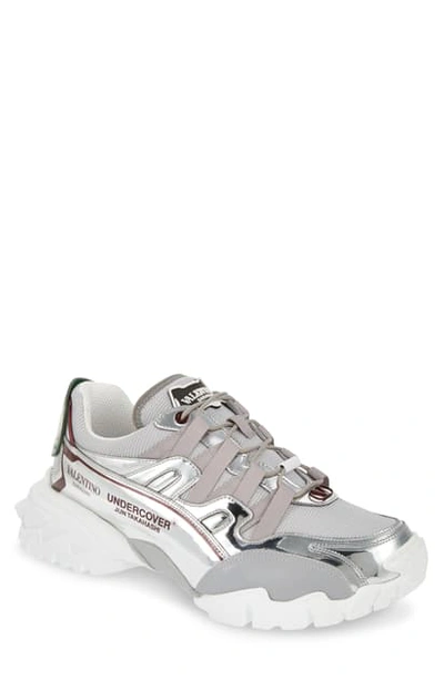 Shop Valentino Garavani Undercover Climbers Sneaker In Silver