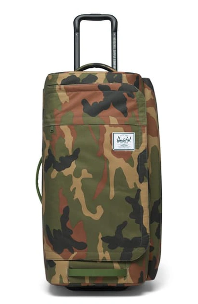 Shop Herschel Supply Co Wheelie Outfitter 24-inch Duffle Bag - Green In Woodland Camo