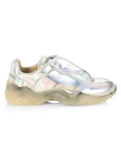 Shop Maison Margiela New Future Holographic Low Top Chunky Sneakers In America Silver