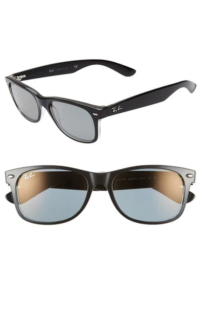 Shop Ray Ban 'new Wayfarer' 55mm Sunglasses - Transparent Black Mirror