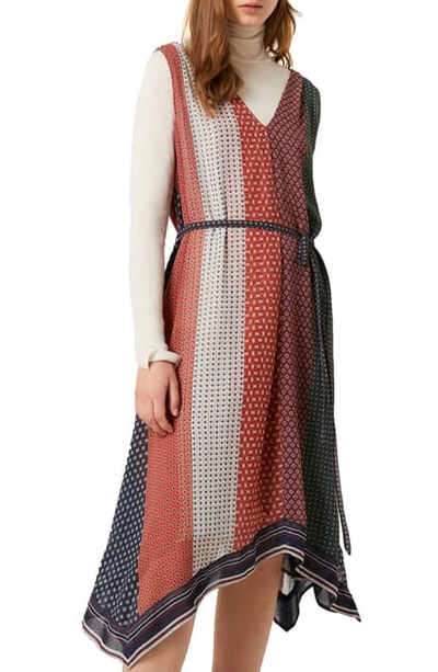 Shop French Connection Caprice Sleeveless Midi Dress In Cinnamon/ Laurel Multi