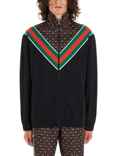 Shop Gucci Black Polyester Sweatshirt