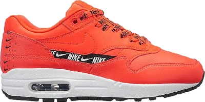 Pre-owned Nike Air Max 1 Overbranding Bright Crimson (women's) In Bright Crimson/bright Crimson-black