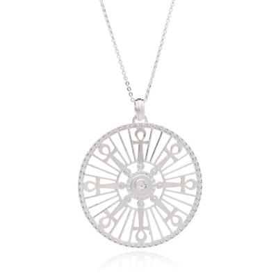 Shop Rachel Jackson London Key Of Life Medallion Necklace - Silver