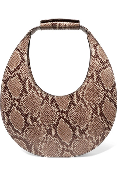 Shop Staud Moon Snake-effect Leather Tote