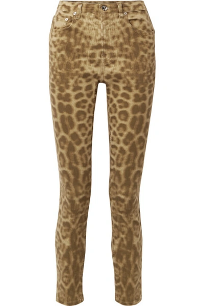 Shop Burberry Leopard-print Mid-rise Slim-leg Jeans In Leopard Print