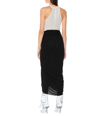 Shop Rick Owens Lilies Gathered Pencil Skirt In Black