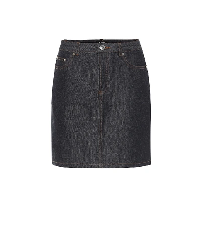 Shop Apc Standard Denim Skirt In Blue