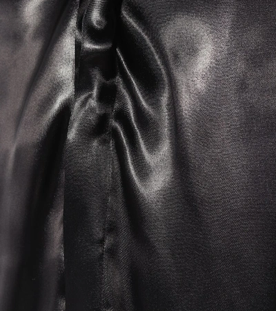Shop Bottega Veneta Lacquered Satin Shirt Dress In Black