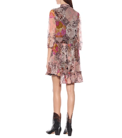 Shop Coach Floral Asymmetric Silk Dress In Multicoloured