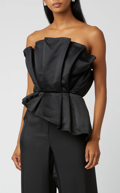 Shop Johanna Ortiz Exclusive Silent Night Belted Silk Top In Black