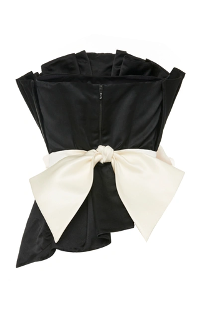 Shop Johanna Ortiz Exclusive Silent Night Belted Silk Top In Black