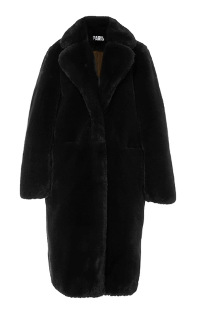 Shop Apparis Laure Faux-fur Coat In Black