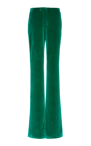 Calvin Klein 205w39nyc Cotton-velvet Flared Pants In Green | ModeSens