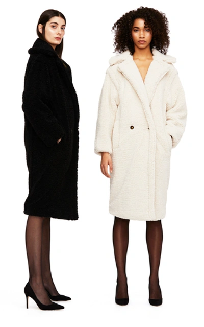 Shop Apparis Daryna Collared Faux Shearling Coat In White