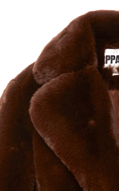 Shop Apparis Laure Faux-fur Coat In Brown