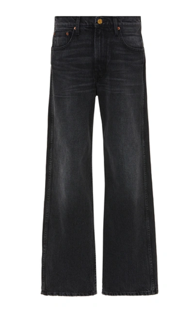 Shop B Sides Plein High-rise Straight-leg Jeans In Black
