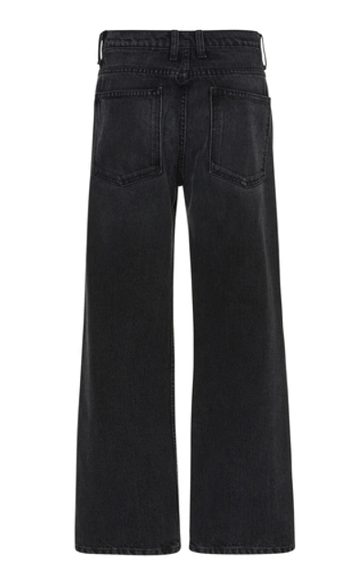 Shop B Sides Plein High-rise Straight-leg Jeans In Black