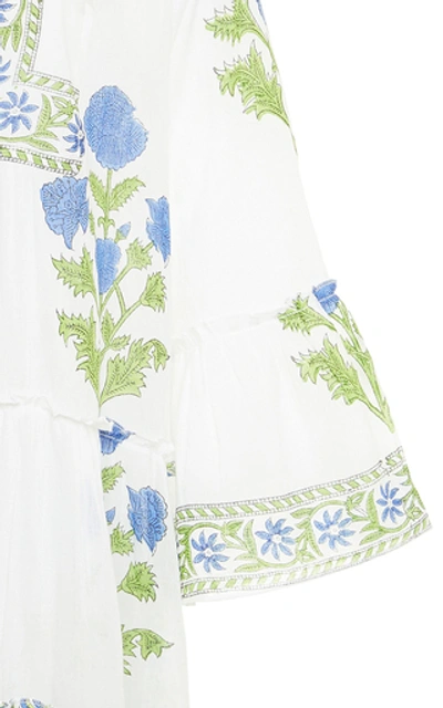 Shop Juliet Dunn Floral-print Cotton Mini Dress In White