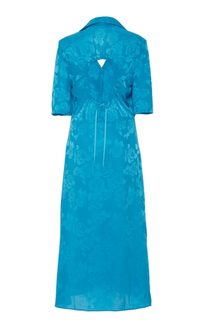 Shop Art Dealer Tirsa Backless Detail Midi Dress In Blue