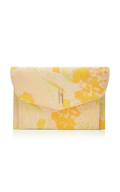 Shop Hayward Bobby Floral-brocade Clutch In Orange