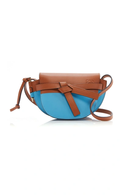 Shop Loewe Gate Mini Color-blocked Leather Bag In Blue