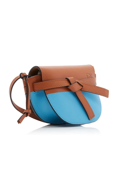 Shop Loewe Gate Mini Color-blocked Leather Bag In Blue