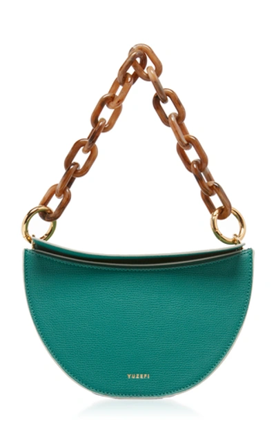 Shop Yuzefi Doris Textured-leather Bag In Green