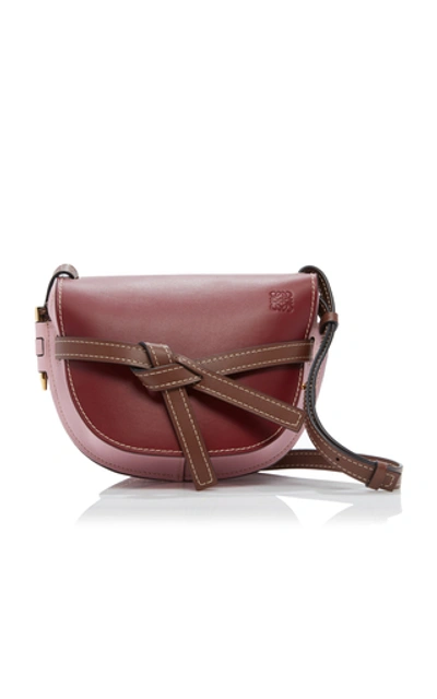 Shop Loewe Gate Small Leather Shoulder Bag In Pink
