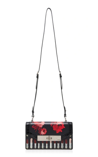 Shop Prada Séverine Printed Leather Crossbody Bag In Red