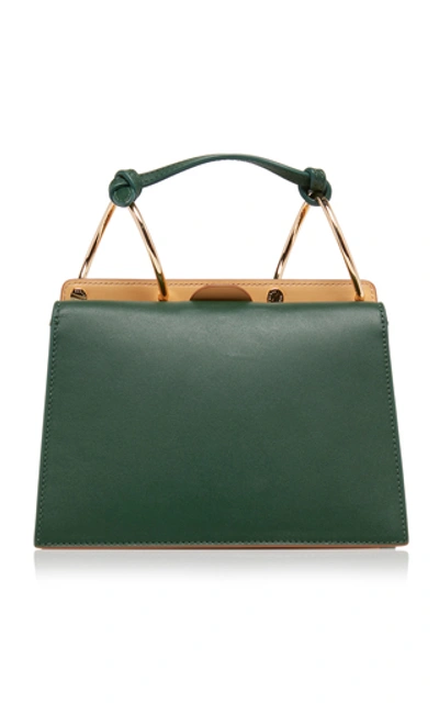 Shop Danse Lente Phoebe Bis Two-tone Leather Shoulder Bag In Green