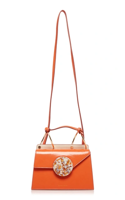 Shop Danse Lente Phoebe Bis Patent Leather Shoulder Bag In Orange