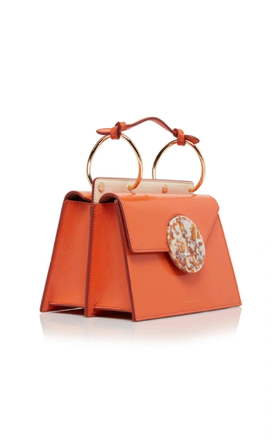 Shop Danse Lente Phoebe Bis Patent Leather Shoulder Bag In Orange