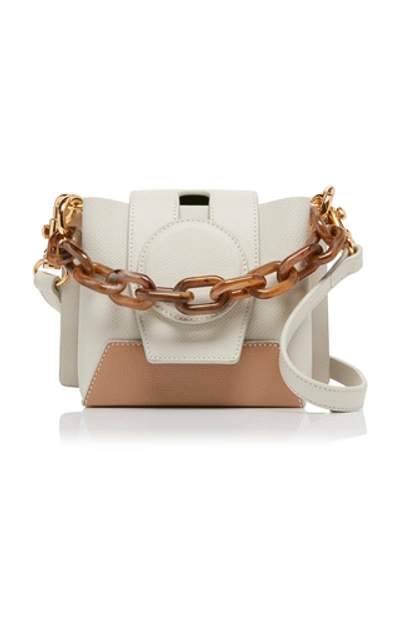 Shop Yuzefi Daria Two-tone Leather Shoulder Bag In White