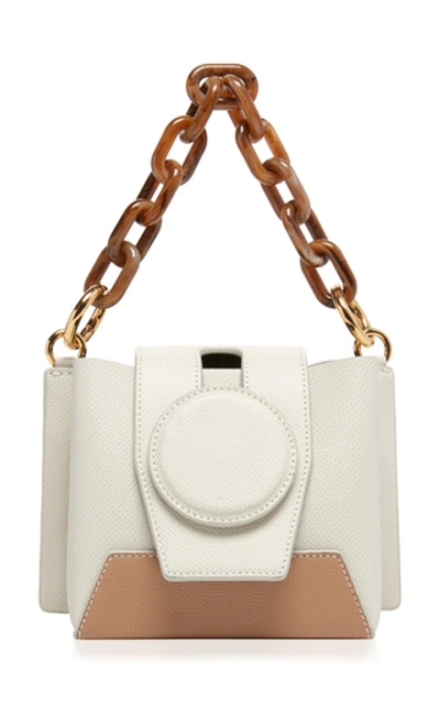 Shop Yuzefi Daria Two-tone Leather Shoulder Bag In White