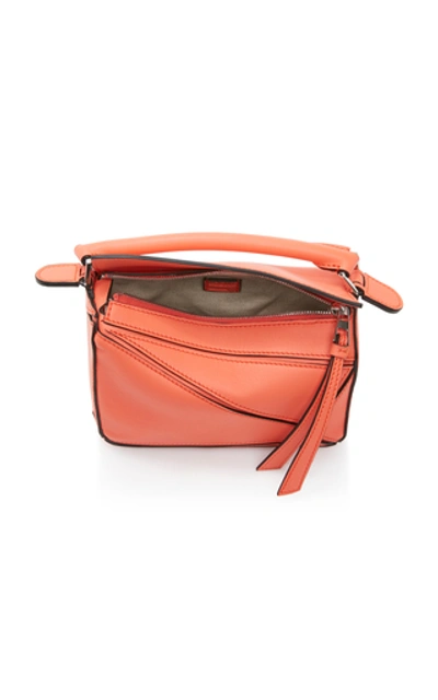Shop Loewe Puzzle Mini Leather Shoulder Bag In Orange
