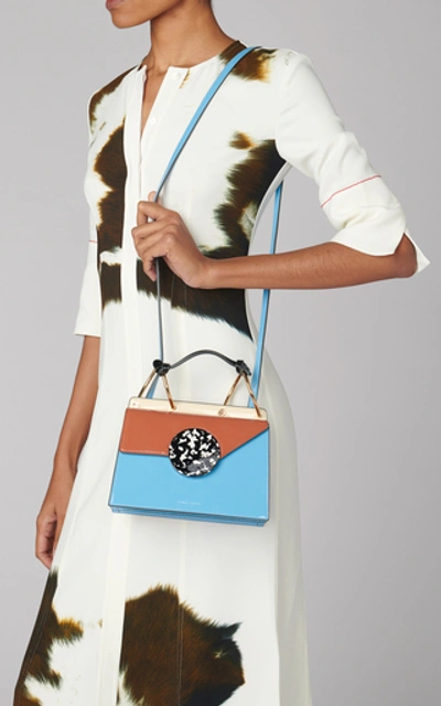 Shop Danse Lente Phoebe Bis Patent Leather Bag In Blue