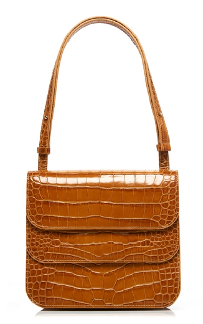 Shop Rejina Pyo Ana Croc-effect Leather Shoulder Bag In Neutral