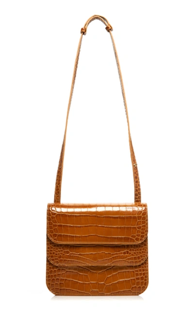 Shop Rejina Pyo Ana Croc-effect Leather Shoulder Bag In Neutral