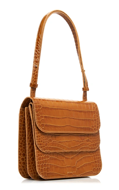 Shop Rejina Pyo Ana Croc-effect Leather Shoulder Bag In Neutral