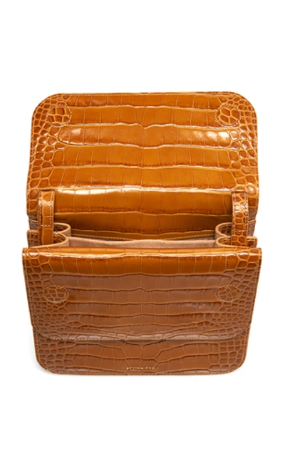 Shop Rejina Pyo Ana Croc-effect Leather Shoulder Bag In Neutral