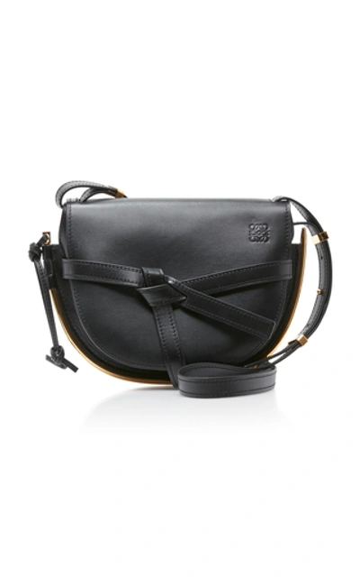 Shop Loewe Gate Small Leather Frame Bag In Black