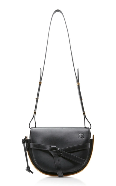 Shop Loewe Gate Small Leather Frame Bag In Black