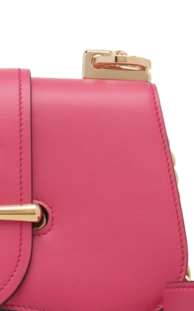 Shop Prada Small City Calf Flap Bag In Pink