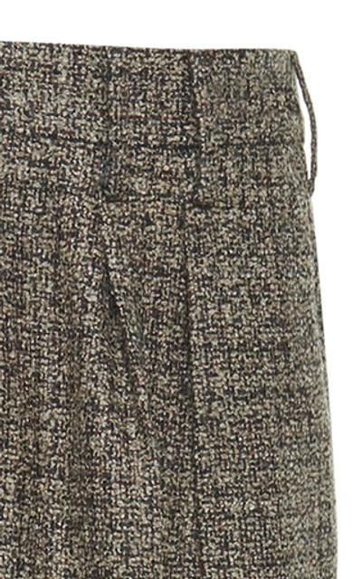 Shop Pt01 Pleated Wool-bouclé Cropped Trousers In Neutral