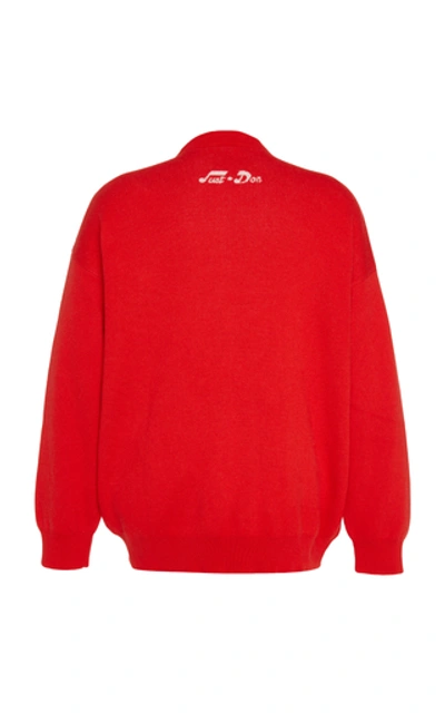 Shop Just Don Ultra Sound Printed Cotton-jersey Sweatshirt In Red